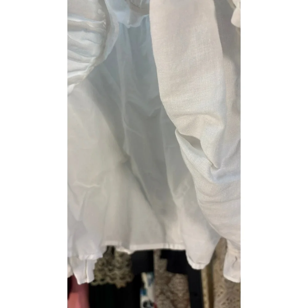 Hill House White Linen Lined Mini Skirt (MSRP: $140) Size XS